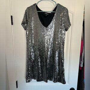 Sliver sequin dress LULUS